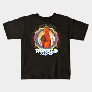 Ronald Regan ¯\_(ツ)_/¯ 90s Sun Aesthetic Fan Design Kids T-Shirt